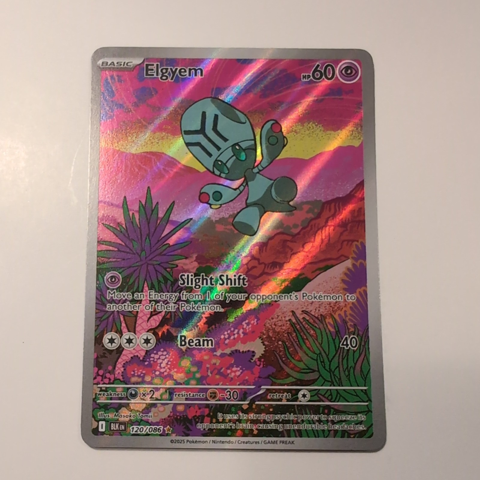 Elgyem 120/086 Illustration Rare Pokemon Scarlet Violet Black Bolt NM English