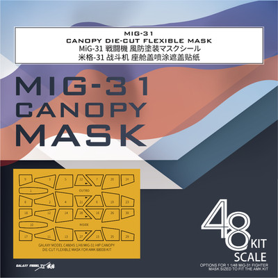 Galaxy 48045  ''MiG-31 Canopy DIE-CUT Flexible Mask For  1/48 AMK 88008''