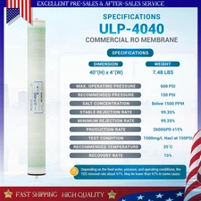 4" x 40" Reverse Osmosis ULP-4040 2400 GPD UWS Commercial RO Membrane