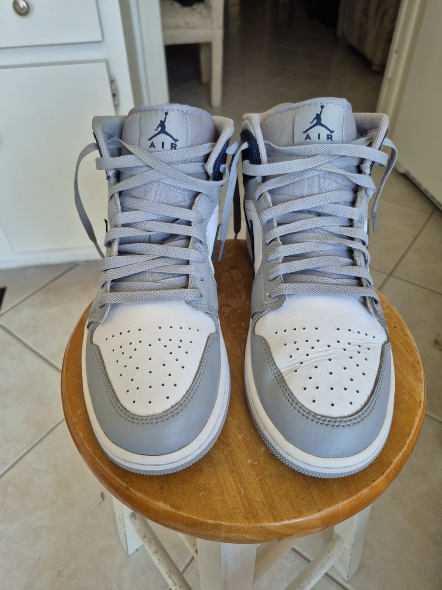 Nike Air Jordan 1 White/Grey/Navy 28.5㎝ Amazon.com | Jordan Men's 1 Mid Black/White-Gym Red (DQ8426