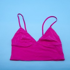 Victorias Secret Bralette Bra Small Pink V Neck Wide Lined Pullover Lingerie New