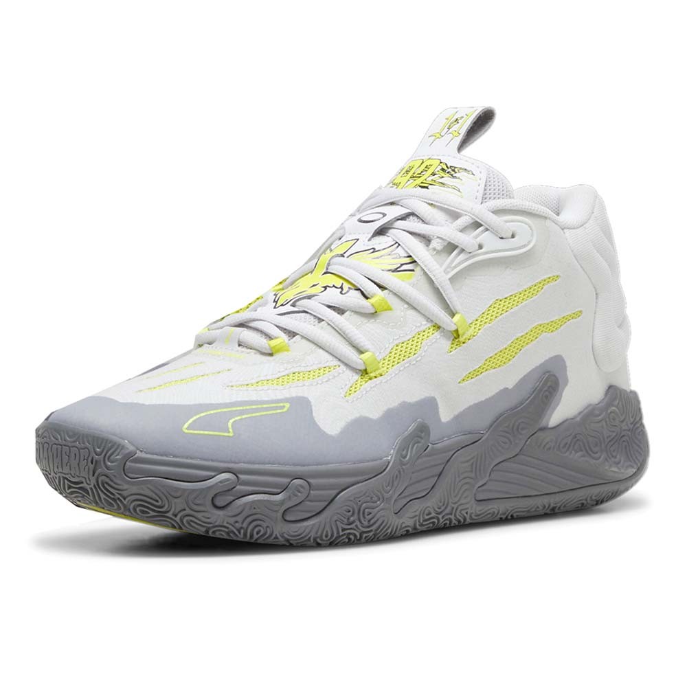 PUMA M.E.L.O. バスケットボールシューズ グレー/イエロー PUMA X Lamelo Ball Mb.03 Chino Hills Basketball Mens Grey Sneakers