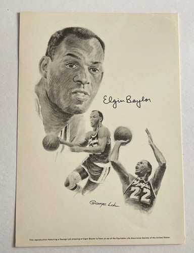 George Loh Reproduction Equitable Life Society Ad Elgin Baylor Drawing