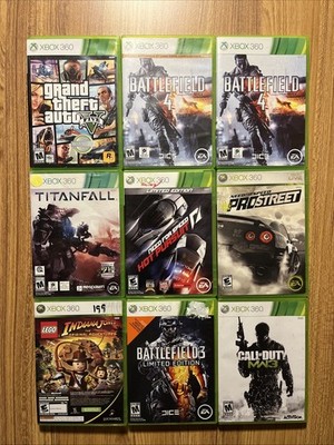 Lot of 9 Xbox 360 Games GTA V Battlefield 4 x2 Titanfall NFS ProStreet MW3 As Is