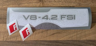 B7 RS4 Lower Carbon Cover Silver Decal & Red Inlay or Paint Mask and Red Inlay
