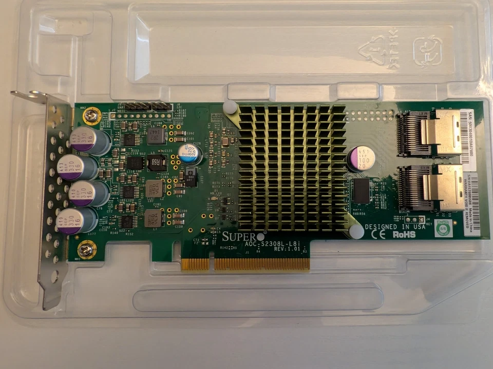 Supermicro AOC-S2308L-L8i PCIe 3.0 SAS HBA 9207-8i IT Mode ZFS TrueNAS unRAID - Image 2 of 2