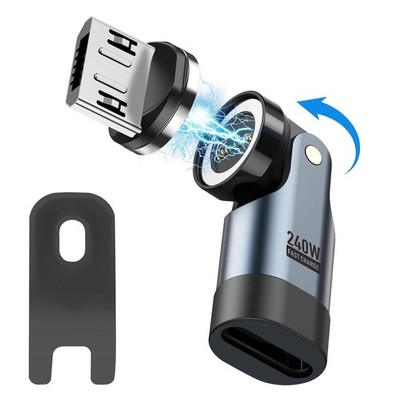 Magnetischer USB-C Adapter 540° Schnelllade Stecker für Handy Staubschutz 240W
