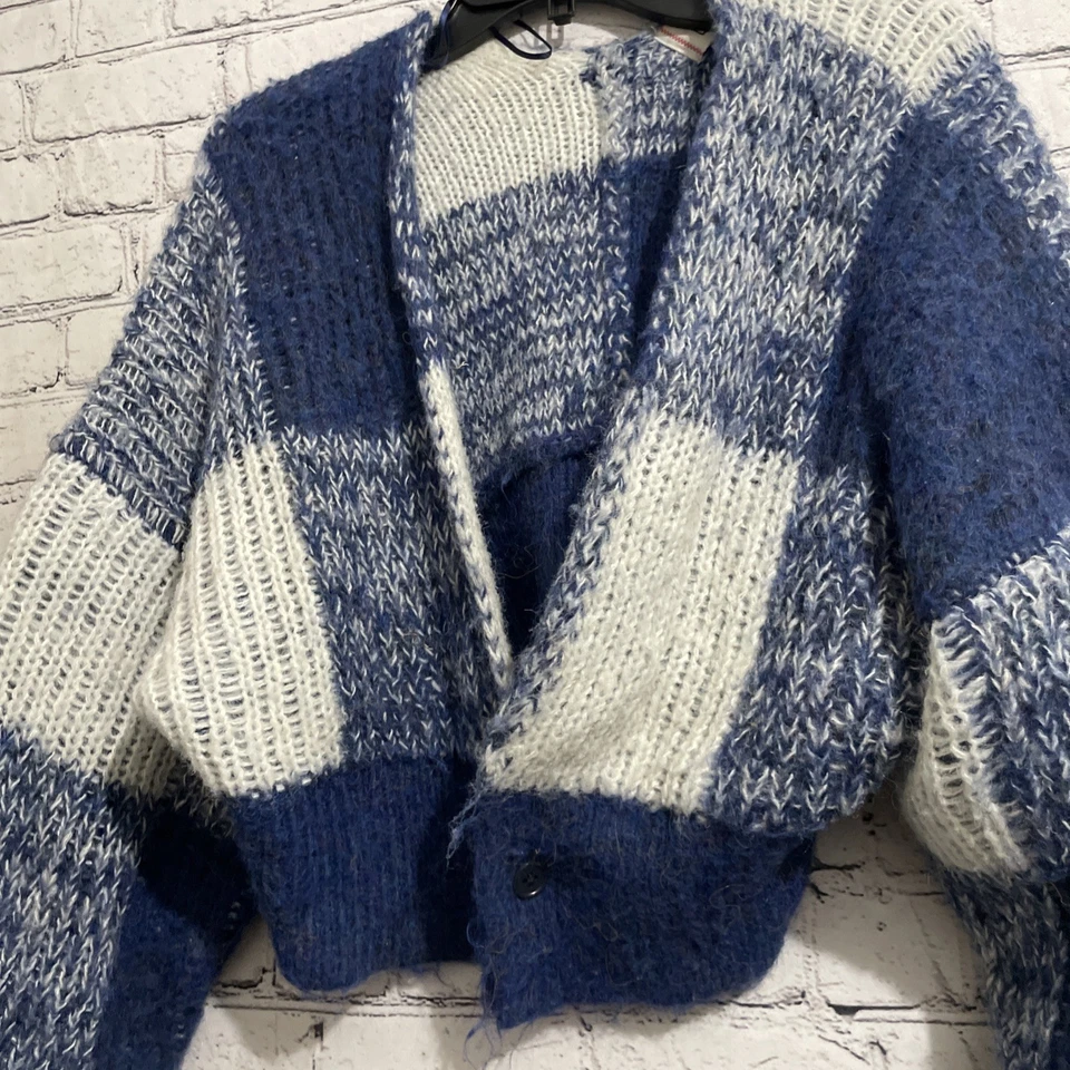 Cárdigan Urban Outfitters BDG Fisherman Recortado Manga Larga Azul Bloque Talla XS Foto 4 de 4