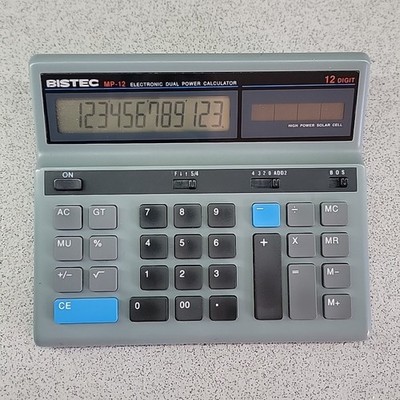Bistec MP-12 großer 12-stelliger Dual Power Taschenrechner