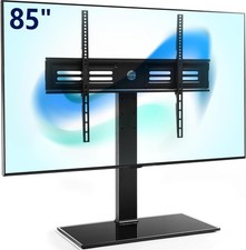 Universal TV Stand with Swivel Mount for 50-85 Inch TV, Black Tabletop TV Stand