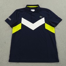 Lacoste Sport Polo Uomo Medium (FR 4) Blu Navy Bianco Performance Maglia Tennis
