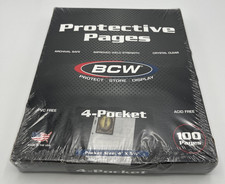 Box of 100 BCW Pro 4 Pocket 3.5 x 5 Photo Small Postcard Pages binder sheets