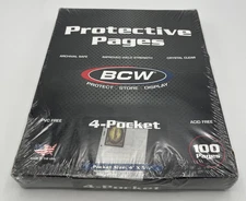 Box of 100 BCW Pro 4 Pocket 3.5 x 5 Photo Small Postcard Pages binder sheets