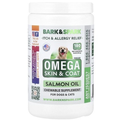 Omega Skin & Coat, Salmon Oil, For Dogs & Cats, Chicken, 180 Soft Chews, 18 oz