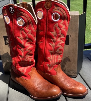 Men s 10EE Tony Lama Brown Bullhide 3R Buckaroo RR1003 Tall Buckaroo Cowboy Boot