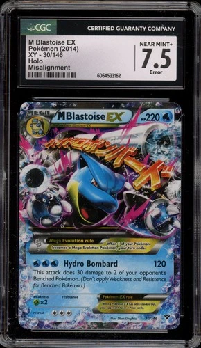 Pokemon M Blastoise EX XY Evolutions Holo Rare #22 MISALIGNMENT ERROR CGC 7.5