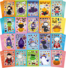 60 Sheets of Halloween-Themed Sticker Sets for Kids: 20 Unique Designs for Creat