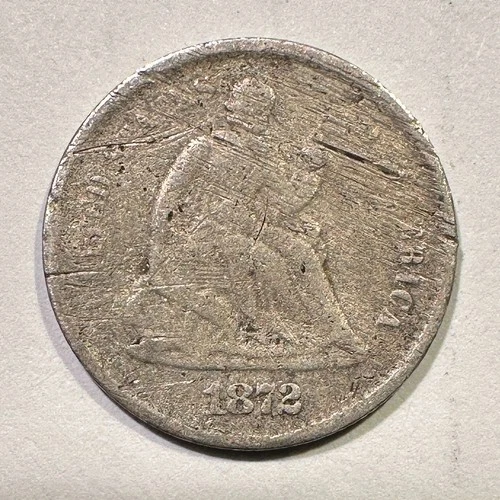 1872-S Seated Liberty Half Dime Lower Grade Album Filler Damaged