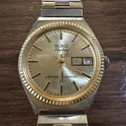 Seiko Electra vintage quartz 36mm day-date gold-tone — parts/repair