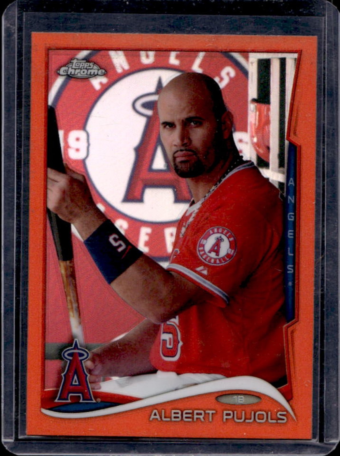 2014 Topps Chrome Albert Pujols Orange Refractor #130 Angels