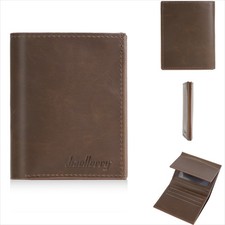 Men Bifold Leather Ultra Slim Wallet Front Pocket Card Holder Clutch Purse Gift