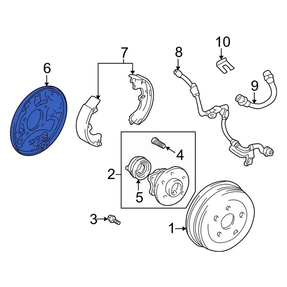For Toyota Corolla 2004-2008 Toyota 4704420140 Rear Left Brake Backing Plate - Изображение 4 из 4