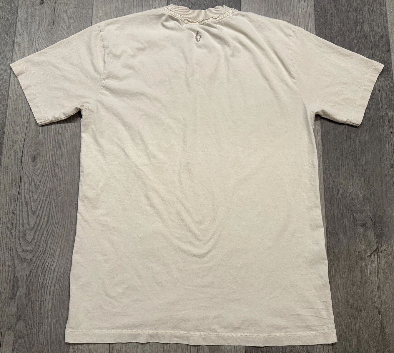 Marcelo Burlon T Shirt Uomo Marrone Beige Ricamato Albero Large