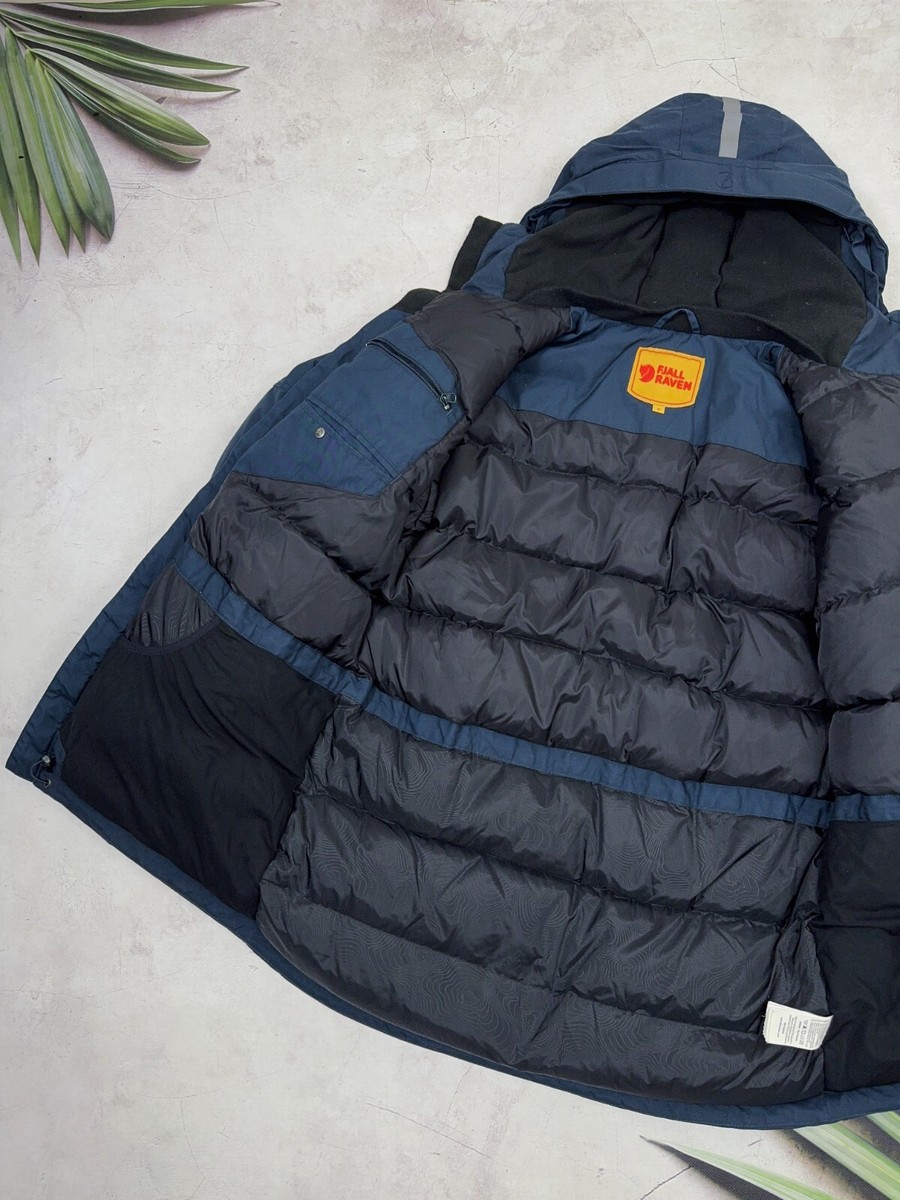 Fjallraven Kyl Parka Jacket Goose Down & Feather Navy Blue size 