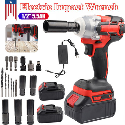 Cordless Electric Impact Wrench 1/2'' High Power Driver 1200Nm Torque Brushless