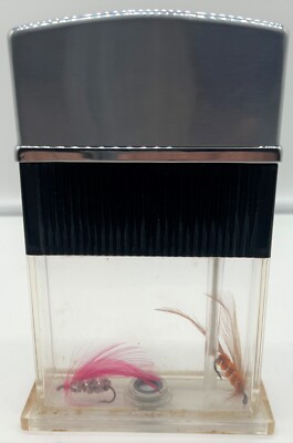 Huge table top / display SCRIPTO? Transparent VU LIGHTER with Fly Fishing Lures