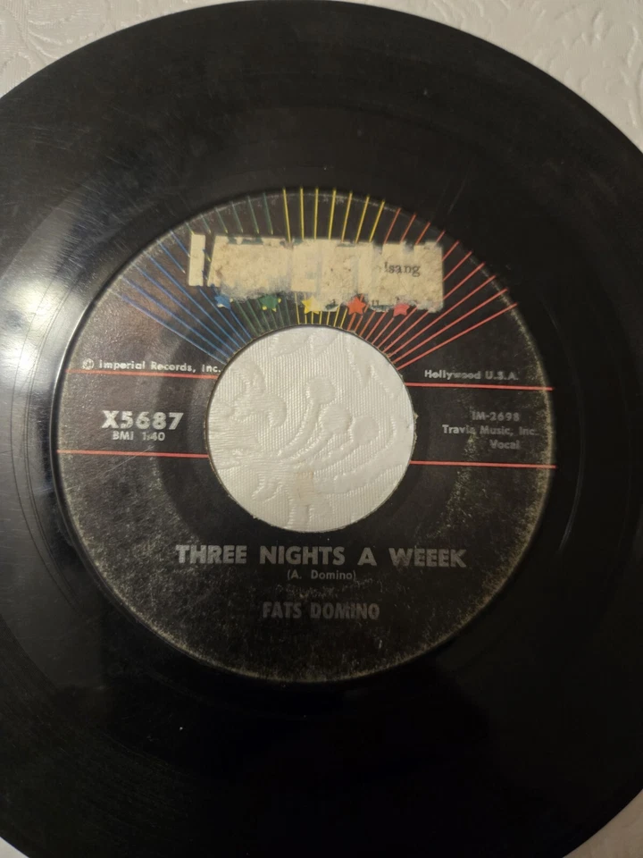 Put Your Arms Around Me Honey/Three Nights A Week By Fats Domino (Vinyl 45 1960) - Image 4 of 4