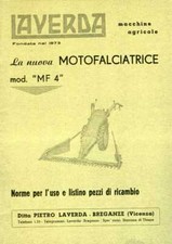 Motofalciatrice Laverda MF 4 Manuale di uso e manutenzione e catalogo ricambi