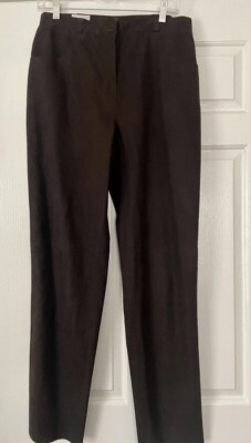 New Basler Expresso Brown Faux Suede Straight Leg Pants Size 40 US Size 6-8