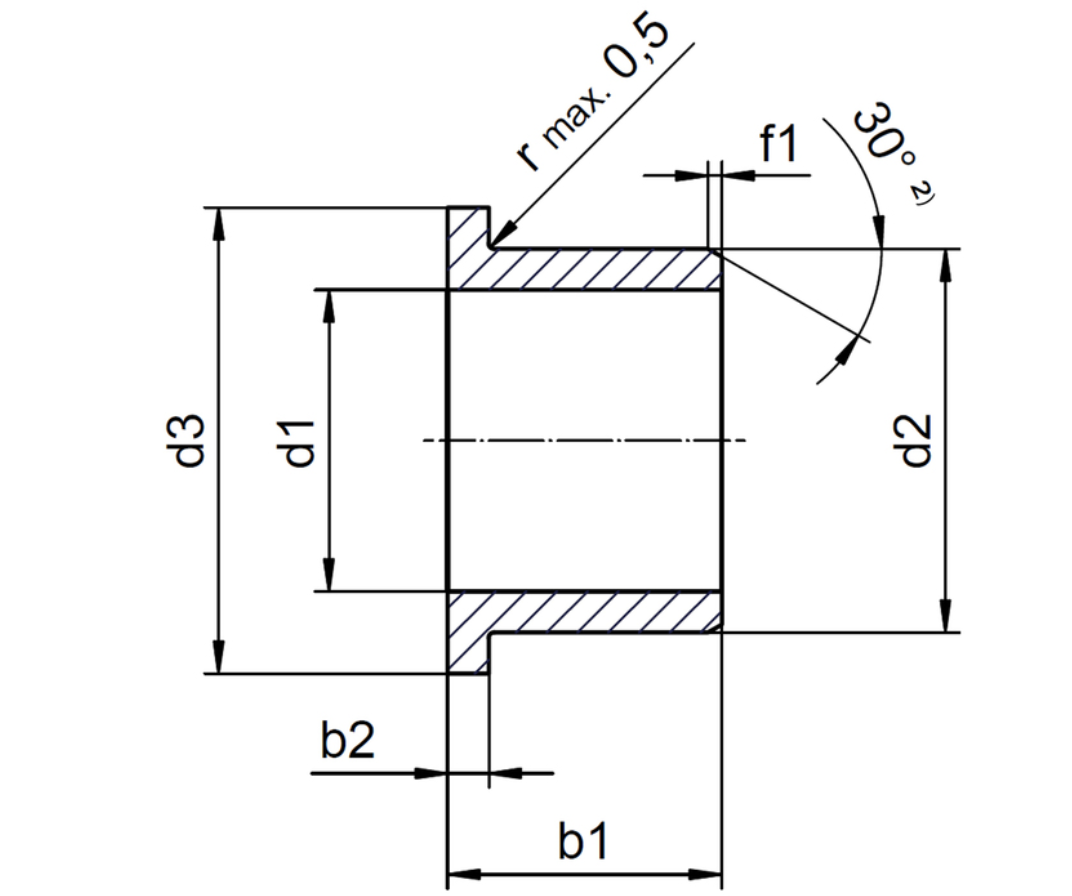 IGUS, iglide N54, sleeve bearing flange, N54FM202321, organic bearing