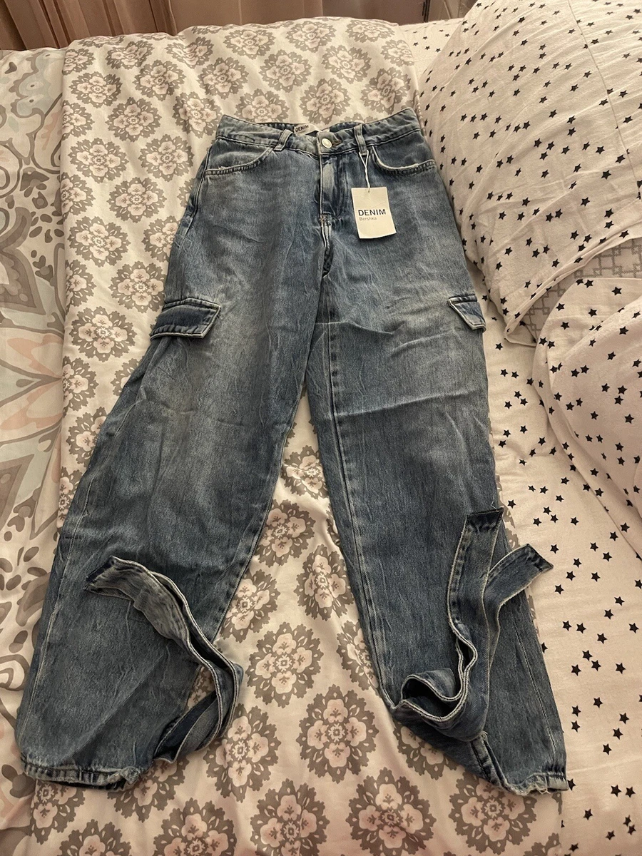 NWT denim jeans Baggy Mom Jeans Pockets - Cargo Style | eBay