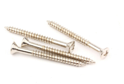 Neckplate Partial Threaded Screws 4,2x45mm Nickel fits Fender  Guitars Qty.4 