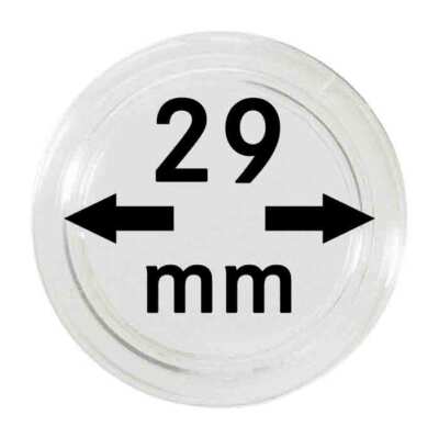 100 Coin Capsules 29 Mm Coin Capsules 2251029 LINDNER Crystal Clear With Edge