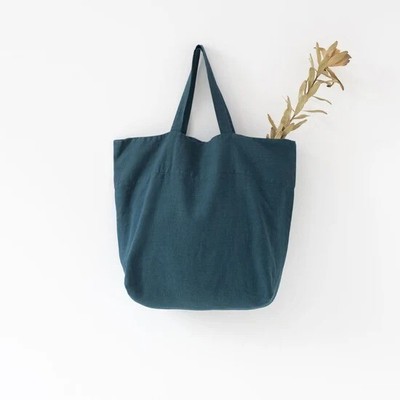 Linen Tales Deep Water Linen Big Bag
