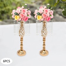 6pcs Crystal Flower Display Stand Wedding Ceremony Party Decor Flower Holder