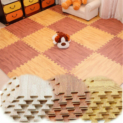 96SQ 60CM Wood Grain EVA Foam Floor Mats Gym Puzzle