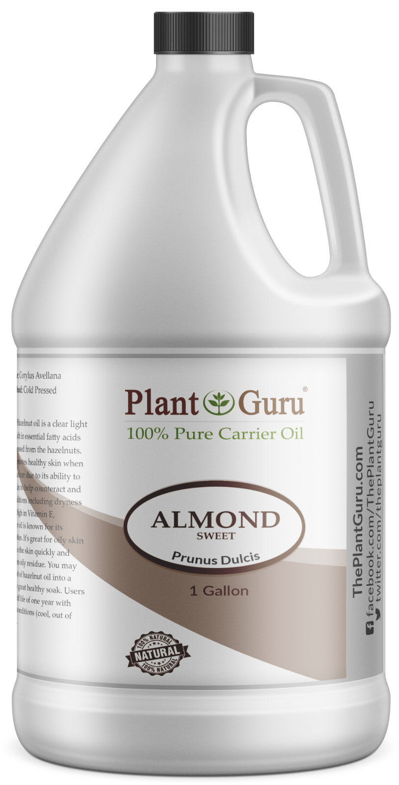 Sweet Almond Oil Gallon 7.5 lbs. 100 Pure Natural Cold Pressed For