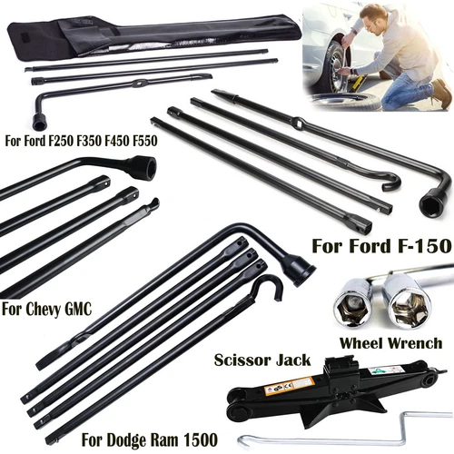 Wheel Wrench & Scissor Jack For Dodge Ram 1500 & Ford F150 F250 F350 & GMC Chevy