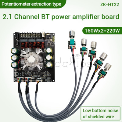 HT22 Bluetooth Power Amplifier Board 2.1 Channel 2x160W+220W TDA7498E Subwoofer