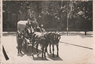 Photo soldat allemand WW2 sur un chariot 4942