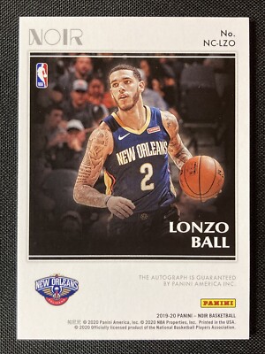 2019-20 Panini Noir Lonzo Ball Auto /99 Pelicans NC-LZO | eBay