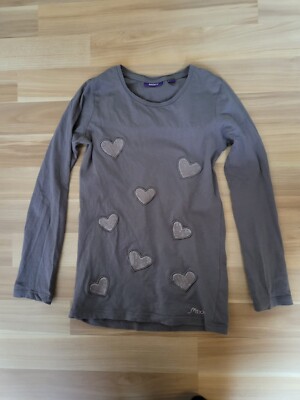 Mexx Pullover 122 128 Grau Herz Pailetten