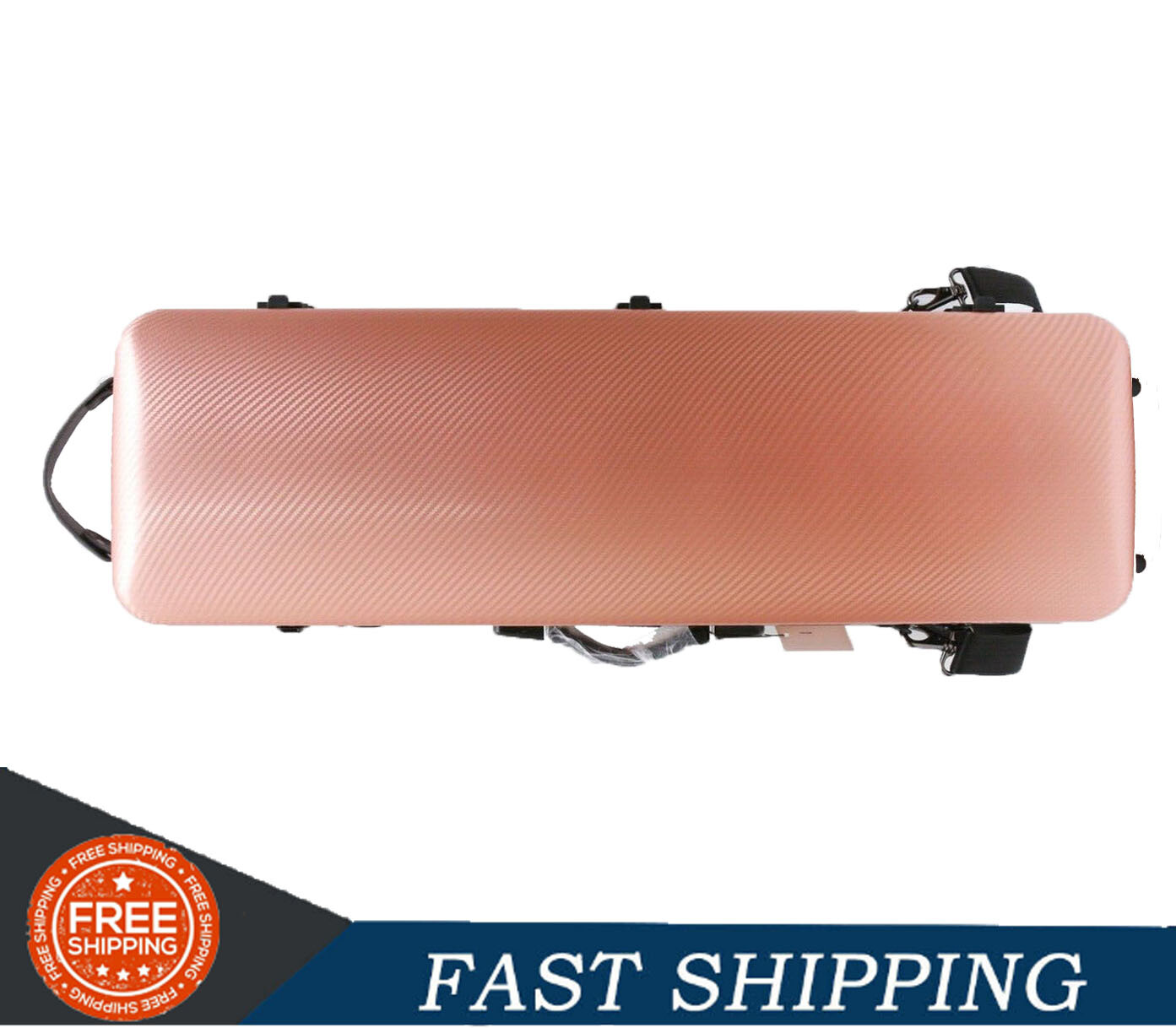 Violin Case 4/4 Carbon Fiber Violin Box Music sheet Bag Pink Rose Gold Case