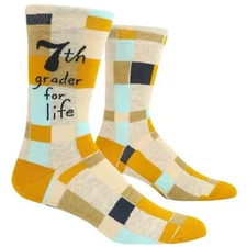 BlueQ 7th Grader For Life Men's Crew Socks