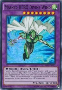 Masked HERO Divine Wind - SDHS-EN043 - Super Rare - Unlimited Edition x3 - Near