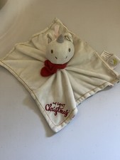 AM85 Animal Adventure Cream Unicorn First Christmas Lovey Plush Security Blanket